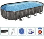 Bestway Swimmingpool Set Oval 7,32x3,66x1,22 m - Grau