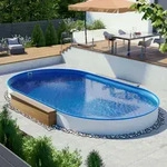 Ovalbecken 4,50 x 2,50 x 1,20 m blau, Folie 0,60 mm - Blau