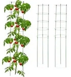 Relaxdays Rankhilfe, 3er Set, 5 Ringe, HxD: 150 x 28 cm, Blumen & Nutzpflanzen,