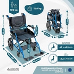 Mobiclinic Rollstuhl faltbar Faltrollstuhl Orthop&auml;disch Stiz 46 cm Klappbare
