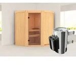 Karibu Sauna Innensauna Tonja Eckeinstieg Ofen 3,6 kW intgr. Strg 170x151x198 cm ohne