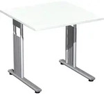 Schreibtisch C Fu&szlig; Flex Ma&szlig;e: 800 x 680-820 x 800 mm wei&szlig; - Wei&szlig;