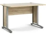 Dmora Schreibtisch Albertine 120x80x74,5h cm Grau, Kabeldurchf&uuml;hrungen - Grau