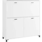 byLIVING Sekret&auml;r MONTANA / Sekret&auml;r matt wei&szlig; / Office-Schrank mit 1 Klappe...