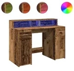 vidaXL LED-Schreibtisch Altholz-Optik 120x55x91 cm Holzwerkstoff - Braun