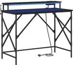vidaXL Schreibtisch mit Regal Schwarz Eichen-Optik 100 x 50 x 86,5 cm - Schwarz