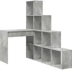 vidaXL Eck-Schreibtisch mit Regal Beton Grau 101,5 x 149,5 x 149,5 cm - Grau