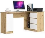 Eck-Schreibtisch AKORD B20 rechts Eiche Artisan Front Wei&szlig; B155 x H77 x T85 cm...