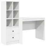 vidaXL Schreibtisch mit Schubladen mit Regal mit Speicher 2 pcs Wei&szlig; - Wei&szlig;