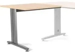 Anstelltisch Metal BxTxH 100x60x73cm Gestell grau Platte Melamin buche. - Grau