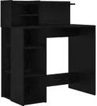vidaXL Schreibtisch mit Regal Schwarz Eichen-Optik 90 x 48 x 101,5 cm - Schwarz