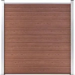 vidaXL WPC Zaun-Set 8 Quadrate + 1 Schr&auml;ge 1484x186 cm Braun - Braun