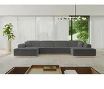 ALTDECOR Ecksofa in U-Form IREA-U2 386x165x80 cm Grau Corner Sofa Bett Eckcouch Couch