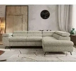 Couch mit Schlaffunktion L-form Ecksofa mit Topper Visco Wohnzimmersofa mit