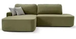 Ecksofa GAVI L-Form 270 cm &ndash; mit Schlaffunktion & Bettkasten, Dunkelgr&uuml;n,...