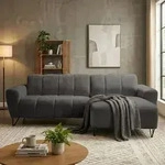 Ecksofa VOLARE MINI L-Form, Ottomane rechts, Chenille Storm in Graphit, Sofa...