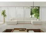 ALTDECOR Ecksofa in U-Form IREA-U2 386x165x80 cm Cremewei&szlig; Corner Sofa Bett...