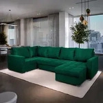 Masseno Ecksofa LORIVO L-S mit Schlaffunktion U-Form, Sofa mit Bettkasten,