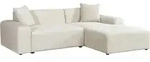 HOME DELUXE Ecksofa AMELIO Cord - Beige Rechts - 240 x 178 cm I Modernes