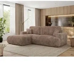 MKS MEBLE Ecksofa OVO mit Schlaffunktion und Bettkasten, Braun Cord, L-form...