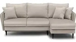 Selsey Eckschlafsofa Volio beige Samt hydrophobe schwarze Beine - Beige