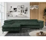 Ecksofa Sofa Gr&uuml;n, Wohnlandschaft L-Form mit Schlaffunktion und Bettkasten,