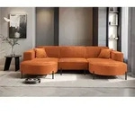 Wohnlandschaft U-Form Sofa VALENCIA in Stoff Noel Ziegelrot - Rot