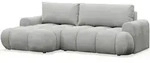 Selsey Ombo Mini - Ecksofa mit Schlaffunktion, Bettkasten und Pl&uuml;sch-Bezug,