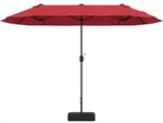 COSTWAY Doppelsonnenschirm 400x200cm mit St&auml;nder und Kurbel, Gartenschirm UPF...