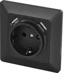 EMOS Unterputz-Steckdose mit 2x USB-Port Schuko, System 55, 5 V, 2,1 A f&uuml;r Handy