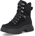 Rieker Damen Schn&uuml;rstiefel aus Kunstleder, wasserabweisend, warm gef&uuml;ttert,...