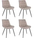 HOME DELUXE - Polsterstuhl IKALO 4er Set - Farbe: Hellbraun - weiche...