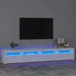vidaXL TV-Schrank mit LED-Leuchten Wei&szlig; 240x35x40 cm - Wei&szlig;