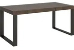 Ausziehtisch 200/460x90 cm Tecno-Nussbaum mit anthrazitfarbenen Beinen -...