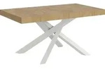 Volantis Ausziehtisch 160/264x90 cm Natur-Eiche wei&szlig;e Beine - Hellbraun