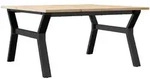 vidaXL Couchtisch Y-Gestell 90x90x45cm Massivholz Kiefer und Stahl - Braun