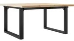 vidaXL Couchtisch O-Gestell 90x90x45,5cm Massivholz Kiefer & Stahl - Braun