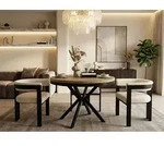 Runder Ausziehbarer Esstisch - Loft Style Tisch mit Metallbeinen - 100 bis 180...