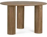 Esstisch Dacca &Oslash;120 x 77 cm Mango-Holz Tischplatte und Beine Rund Braun - Braun