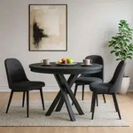 BEAUTYSOFA | Runder Ausziehbarer Tisch KRIS &Oslash; 100&ndash;140 cm, Tisch f&uuml;r...