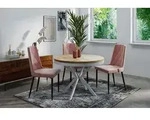 Runder Ausziehbarer Esstisch - Loft Style Tisch mit Wei&szlig;en Metallbeinen - 100...
