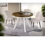 Designer Runder Ausziehbarer Esstisch - Loft-Stil, Industriell, Platzsparend -...