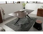 MASSIVMOEBEL24 Esstisch Akazie 180x90x76 braun lackiert Beine anthrazit matt...