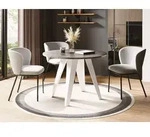 Esstisch Glory Wei&szlig; im Industriestil - Modern, Rund - Ausziehbar von 90 cm bis...