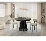Esstisch Rund Ausziehbar mit Lamellen im Loft-Stil &ndash; 100 bis 180 cm &ndash;