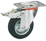 Tarrox Lenkrolle 200x50 mm mit Vollgummireifen bis 210 kg, Plattengr&ouml;&szlig;e...