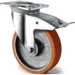 Tecwerk Schwerlastlenkrolle Totalfesteller Gu&szlig;-Polyurethan 135 mm 110 mm - 1...