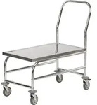 Kongamek Edelstahl- Plattformwagen rostfrei mit Schiebegriff und Bremse 760x440mm