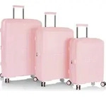 Heys AirLite 4 Rollen Kofferset 3-teilig mit Dehnfalte - Rosa