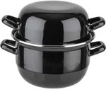 APS 625 Servier-Muscheltopf, schwarz emailliertes Stahlblech, &Oslash; 18 cm, Inhalt Topf